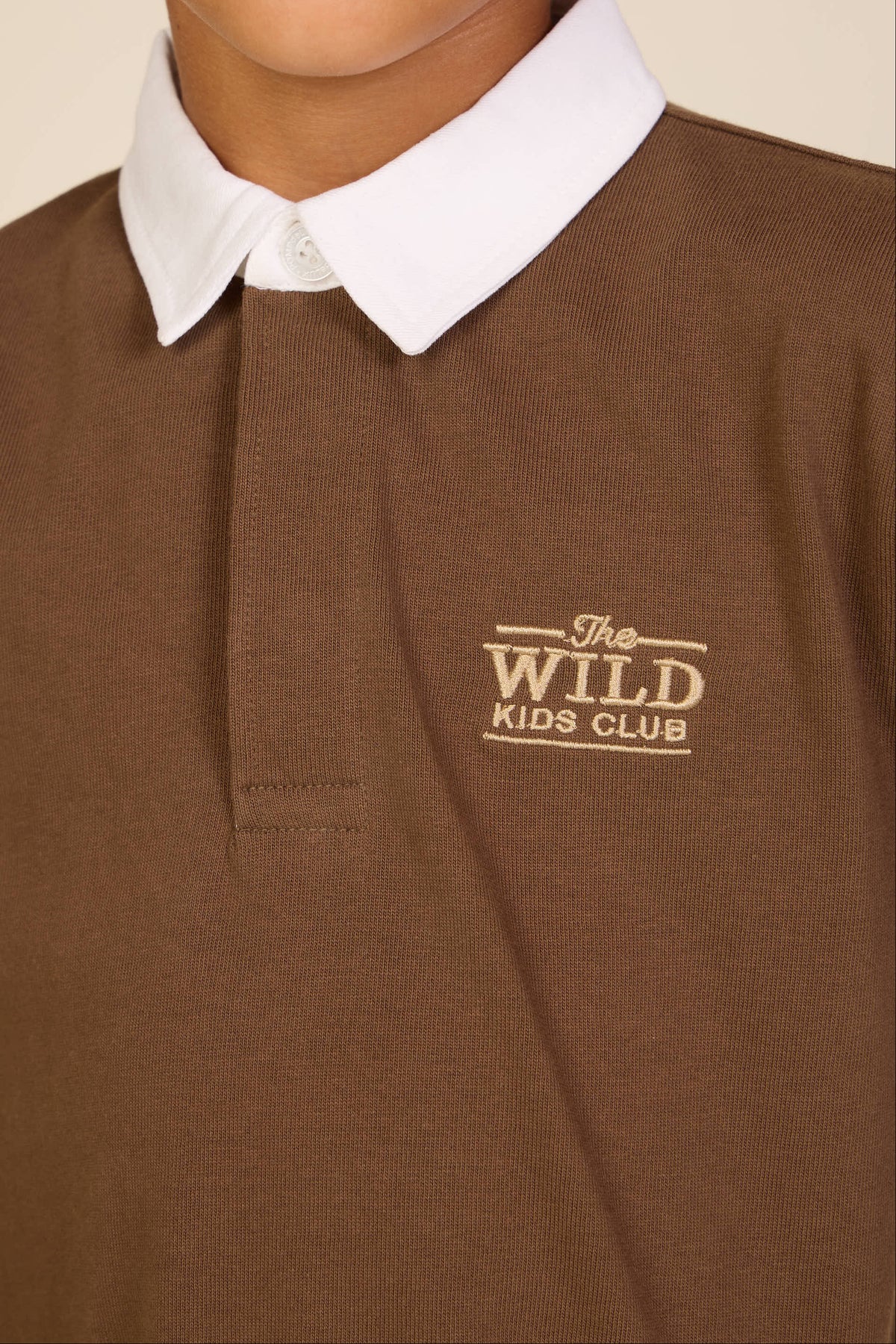 Long-Sleeve Jersey Polo - Kids - Dark Brown | 101693 Ruben