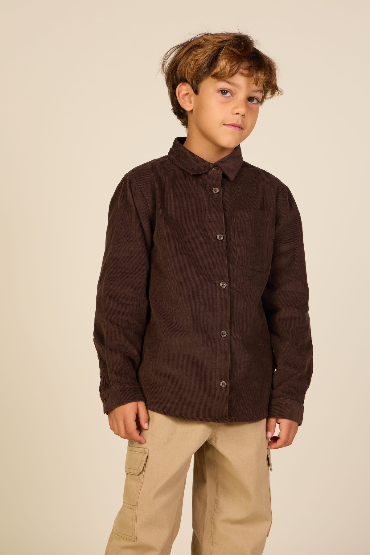 Corduroy Shirt - Tween - Dark Brown | 101656 Jonny