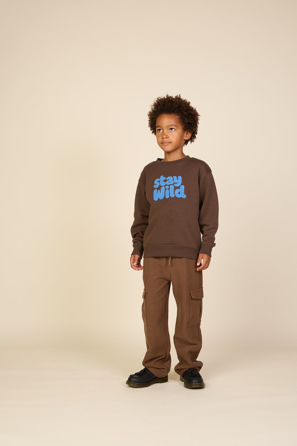Textured Sweat Cargo Joggers - Tween - Brown | 101512 Wilder