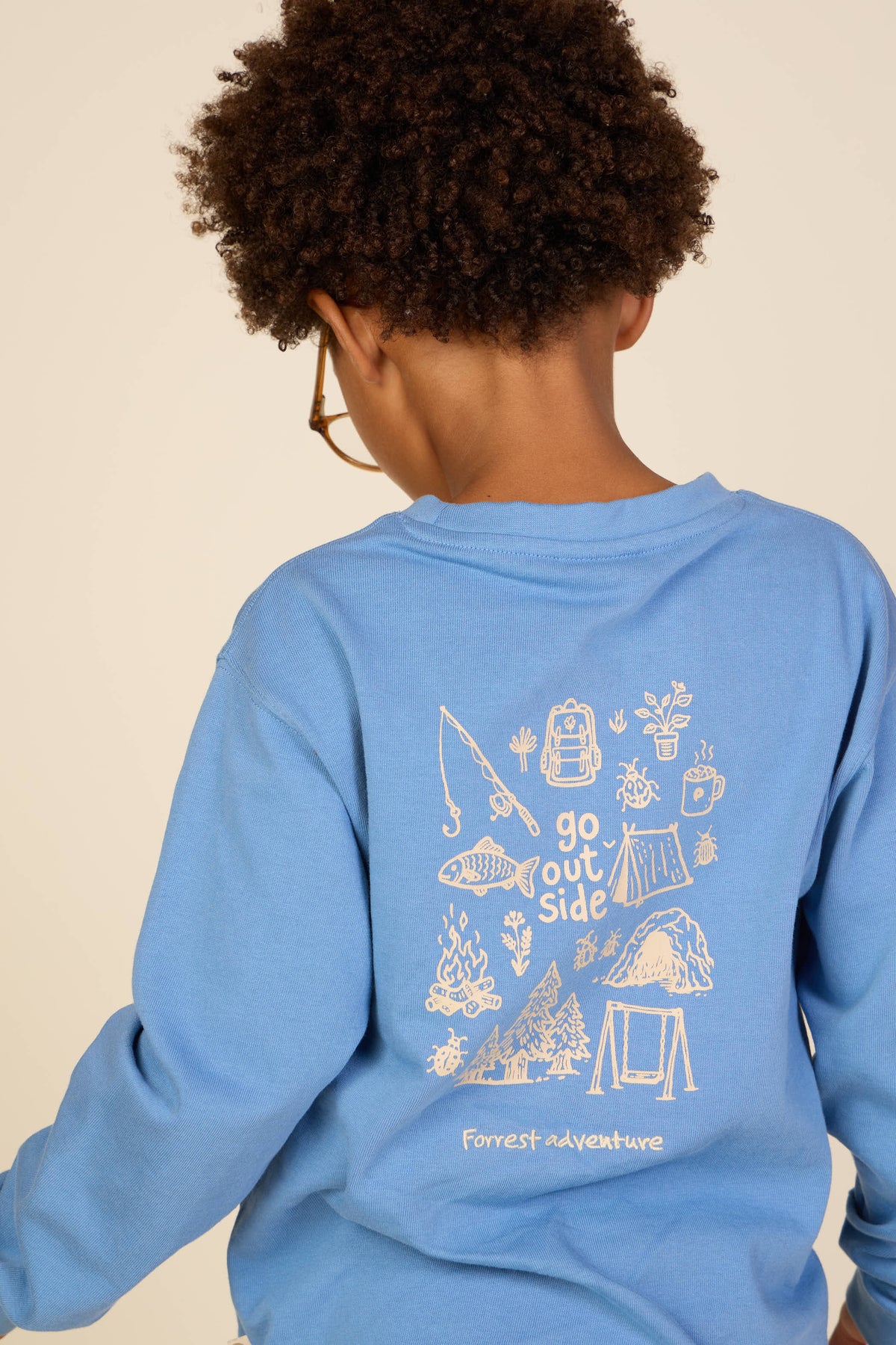 Long-Sleeve T-Shirt with Back Print - Tween - Dusty Blue | 101708 Weston