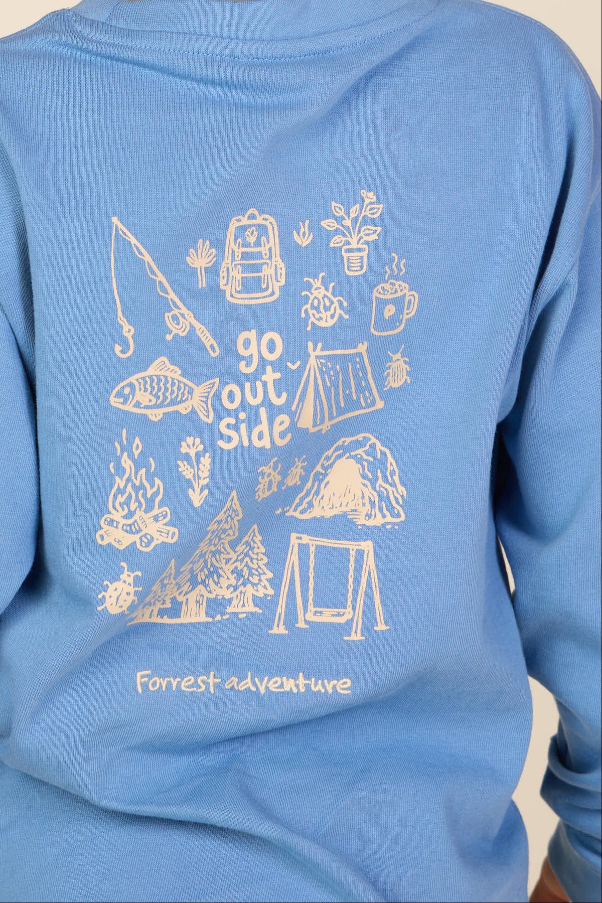 Long-Sleeve T-Shirt with Back Print - Kids - Dusty Blue | 101707 Weston