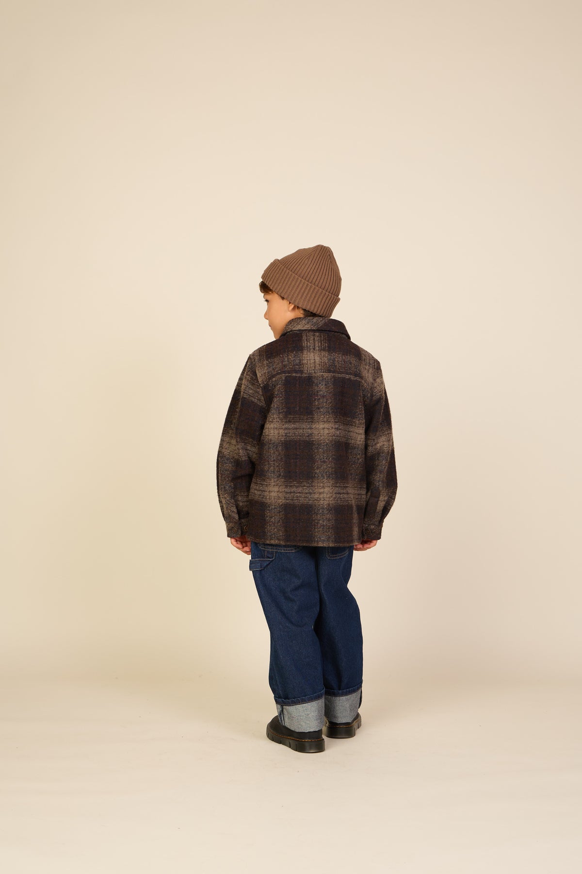 Plaid Wool-Blend Overshirt - Tween - Brown Check | 101526 Daxton