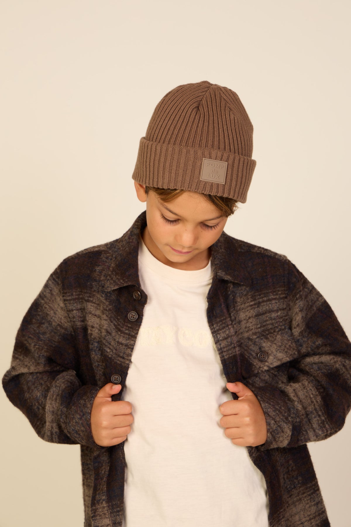 Plaid Wool-Blend Overshirt - Tween - Brown Check | 101526 Daxton