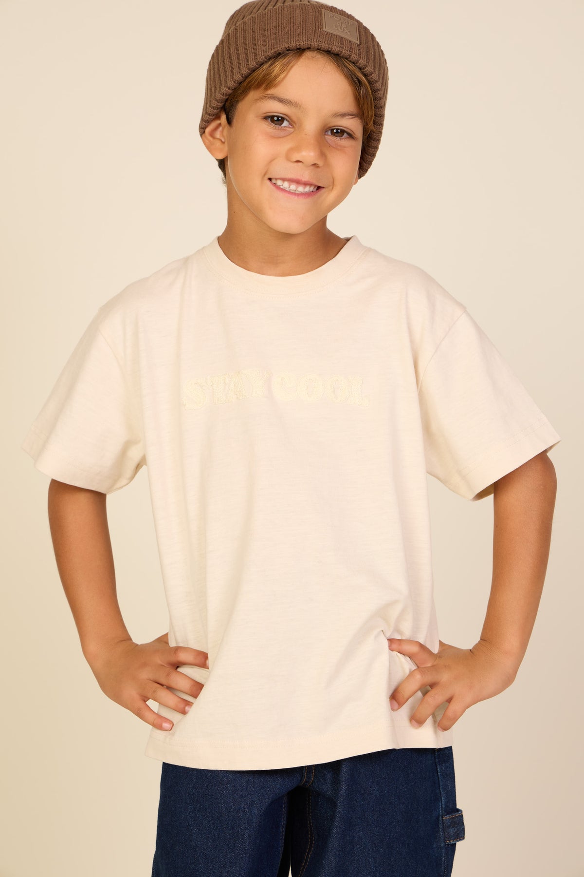 Slub jersey Embroidery T-shirt - Tween - Off White | 101160 Villum