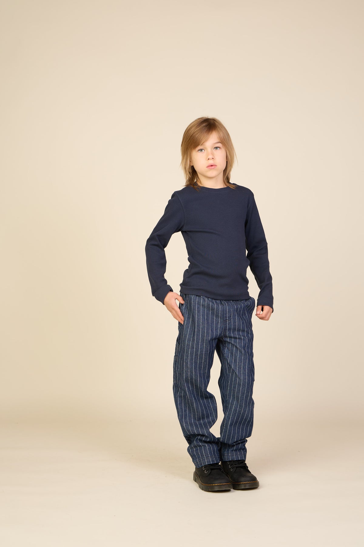 Ribbed Long-Sleeve T-Shirt - Tween - Navy | 101598 Conrad