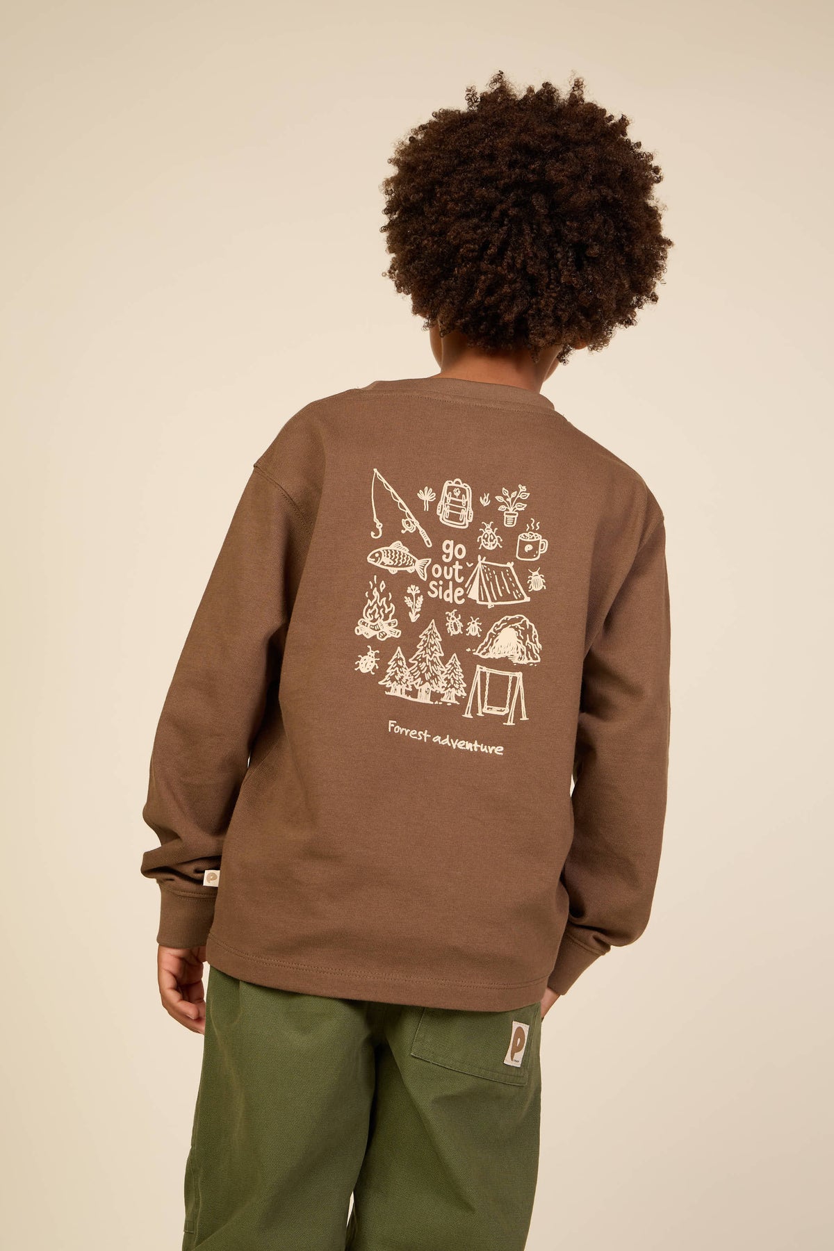 Long-Sleeve T-Shirt with Back Print - Tween - Brown | 101710 Weston