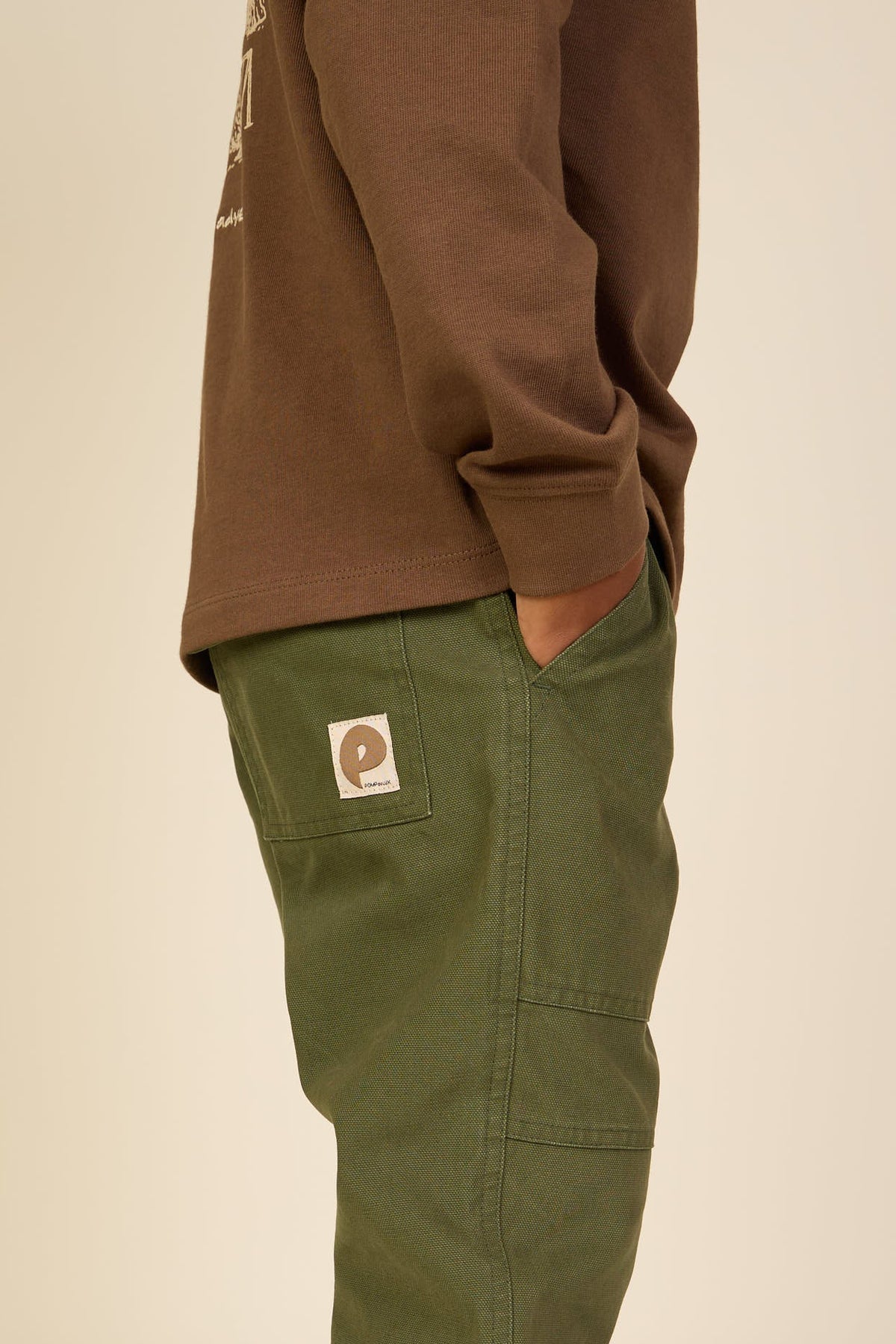 Canvas Patch Pocket Trousers - Kids - Moss Green | 101535 Greyson
