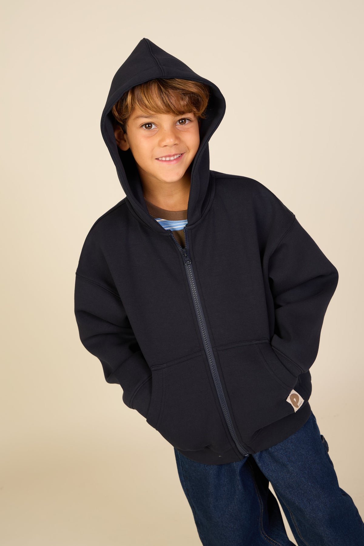 Scuba Zip Hoodie - Tween - Dark Navy | 100640 Liam