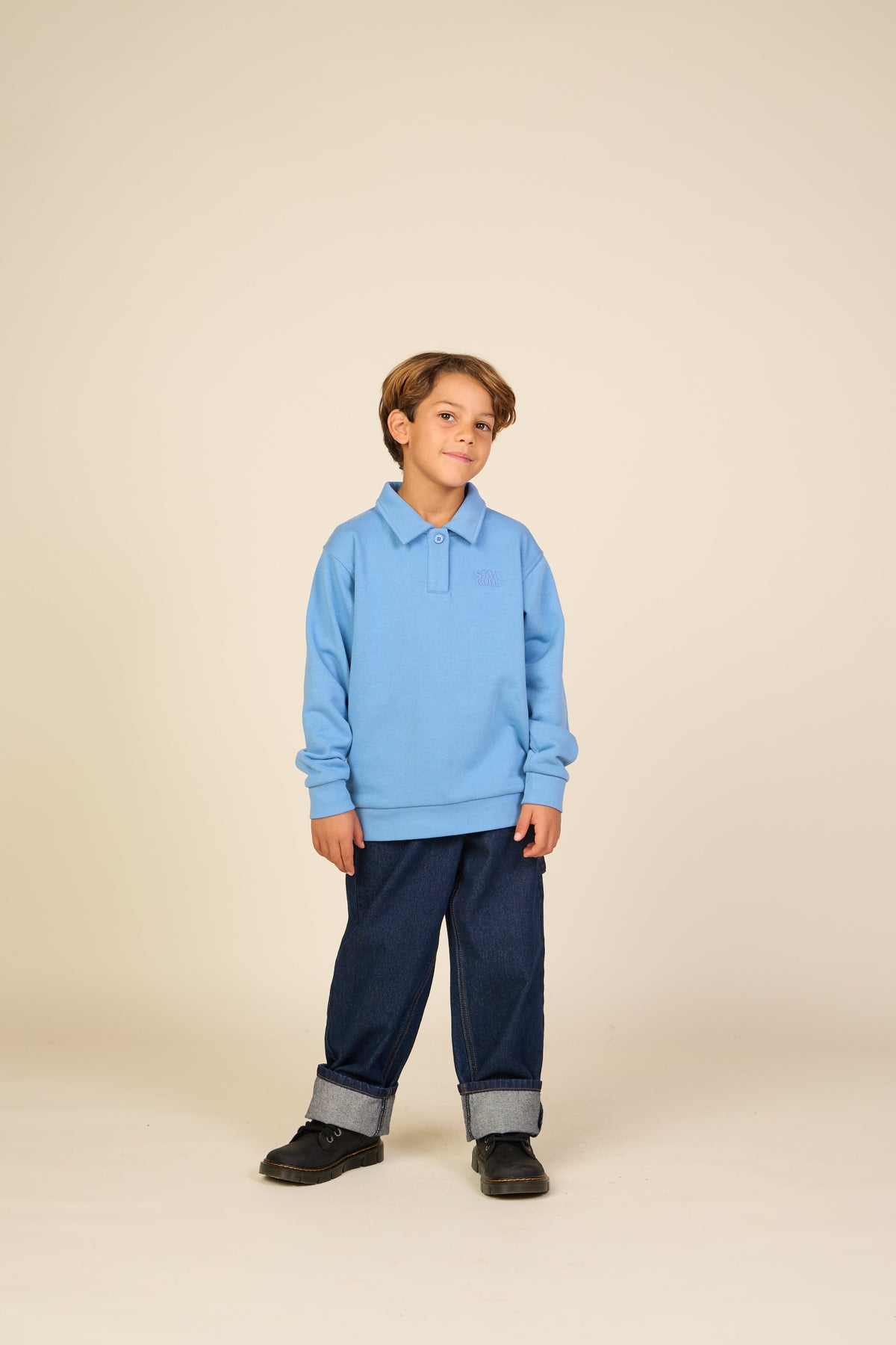Polo Sweatshirt - Tween - Dusty Blue | 101254 Carter