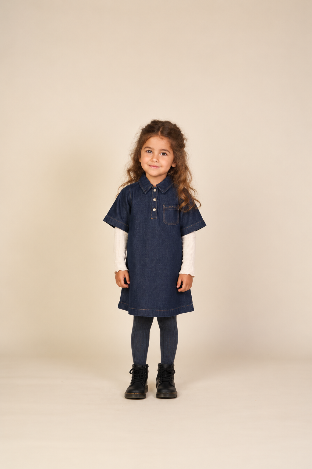 Denim Dress - Kids - Dark Blue | 101618 Alison