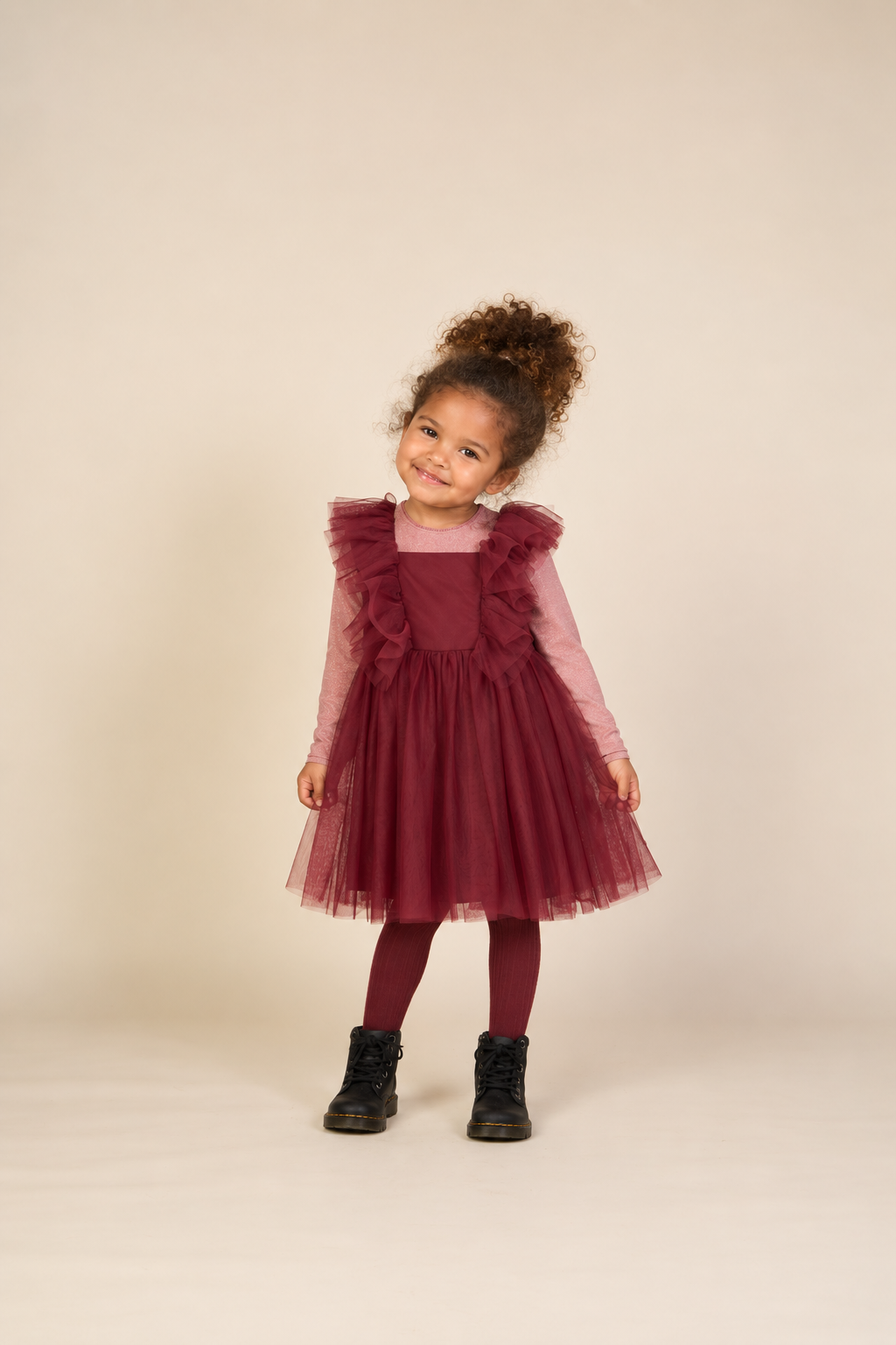 Tulle Dress - Kids - Bordeaux | 101507 Bianca