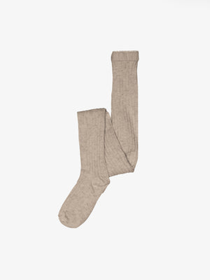 MP Cotton Rib Tights - Kids - Light Brown Melange | 101395 MP Cotton Rib tights