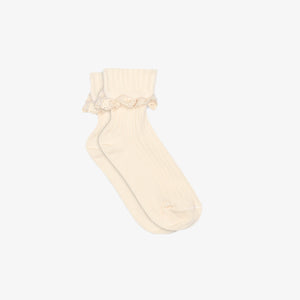 MP Cotton socks with Lace Frill - Kids - Light Beige | 101393 MP Julia Socks