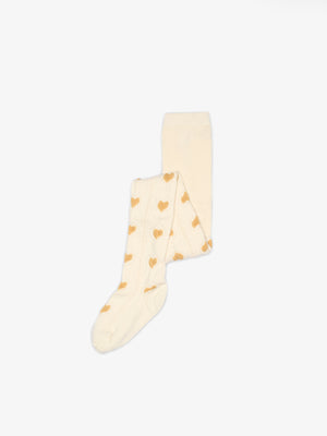 MP Heart Tights - Kids - Offwhite/Yellow | 101376 MP Alvilda tights