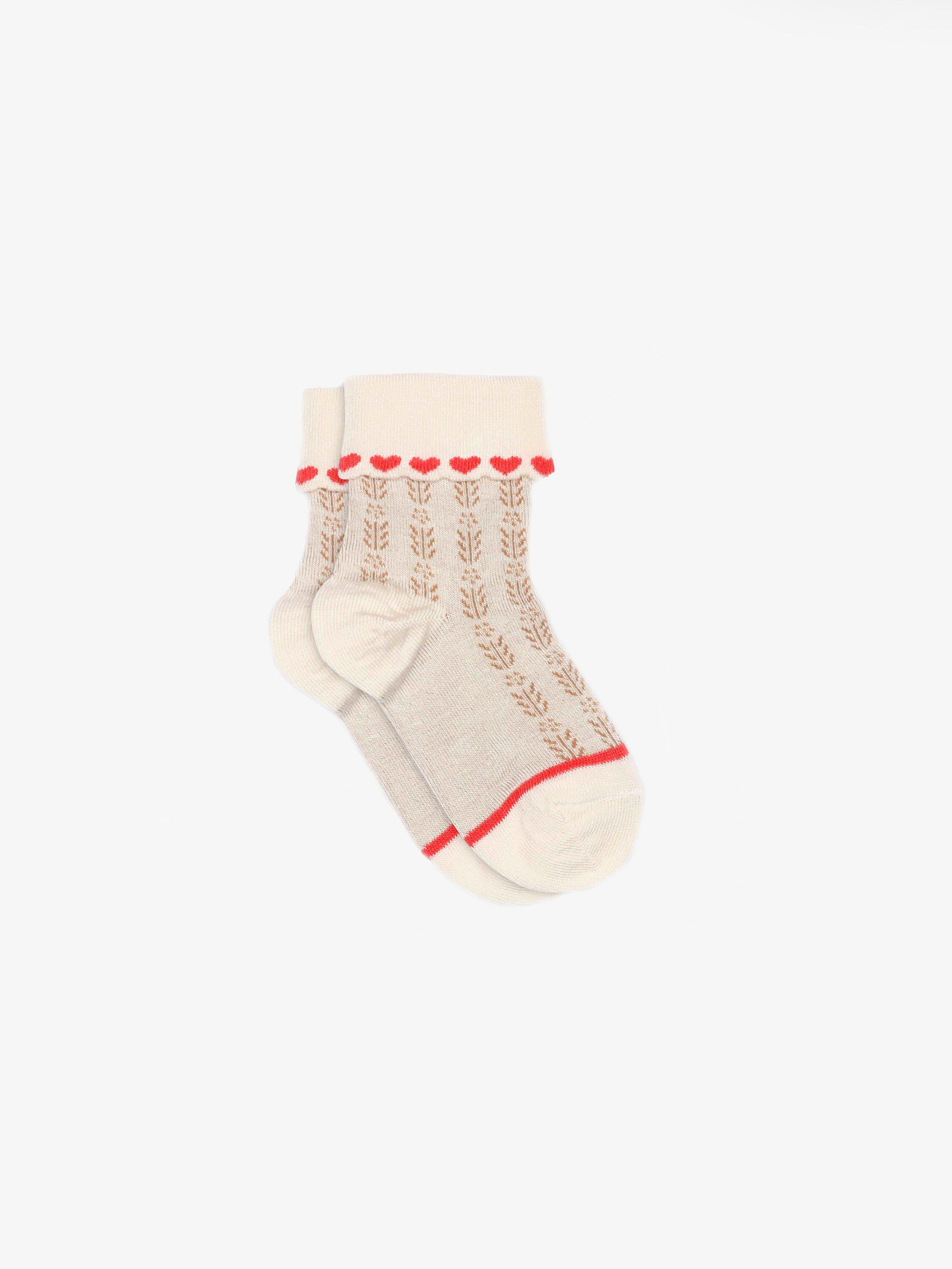 MP Heart Socks - Tween - Cherry Red | 101378 MP Klara Short Socks