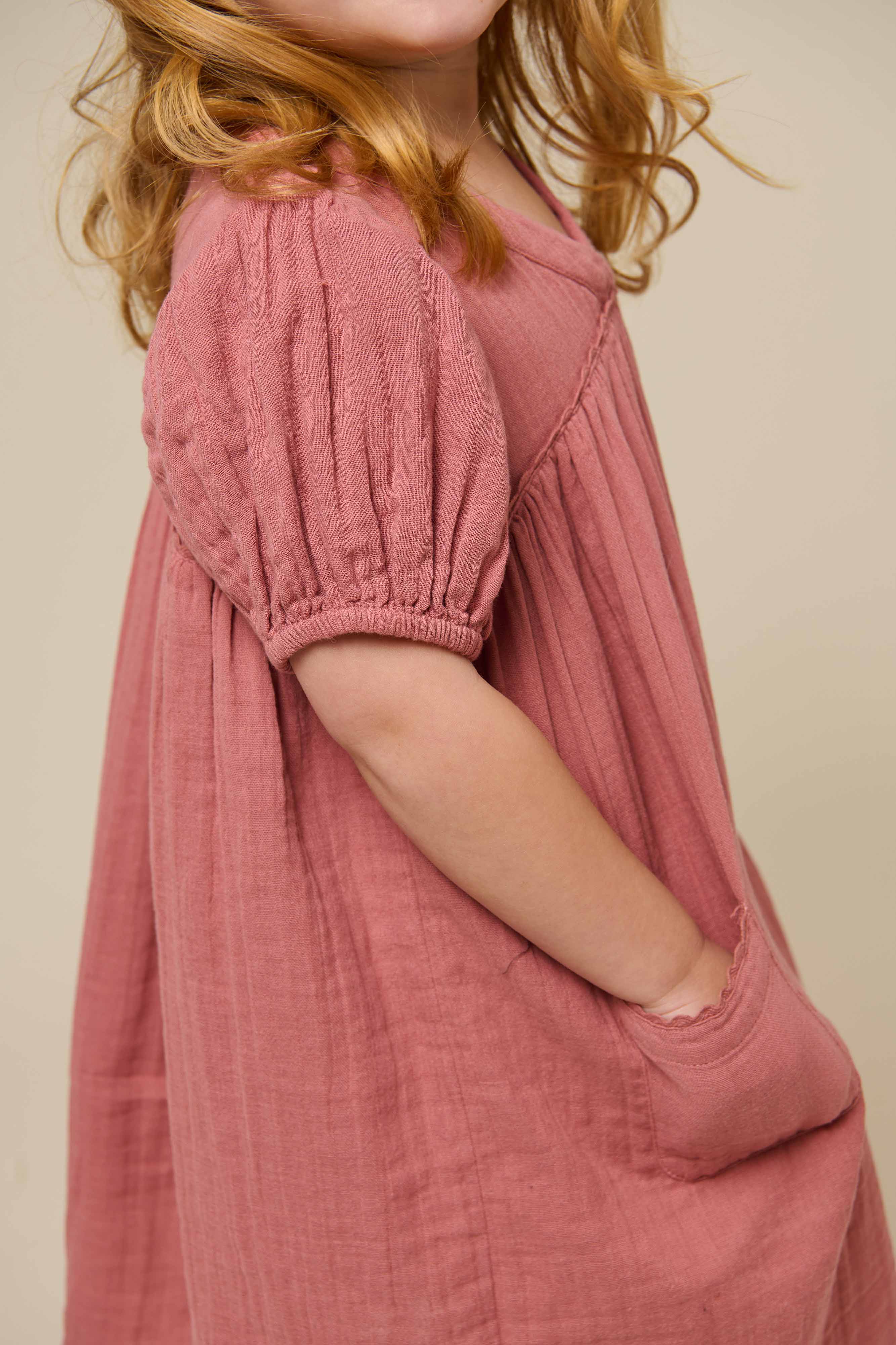 Gauze Dress - Kids - Old Rose | 100915 Jasmine