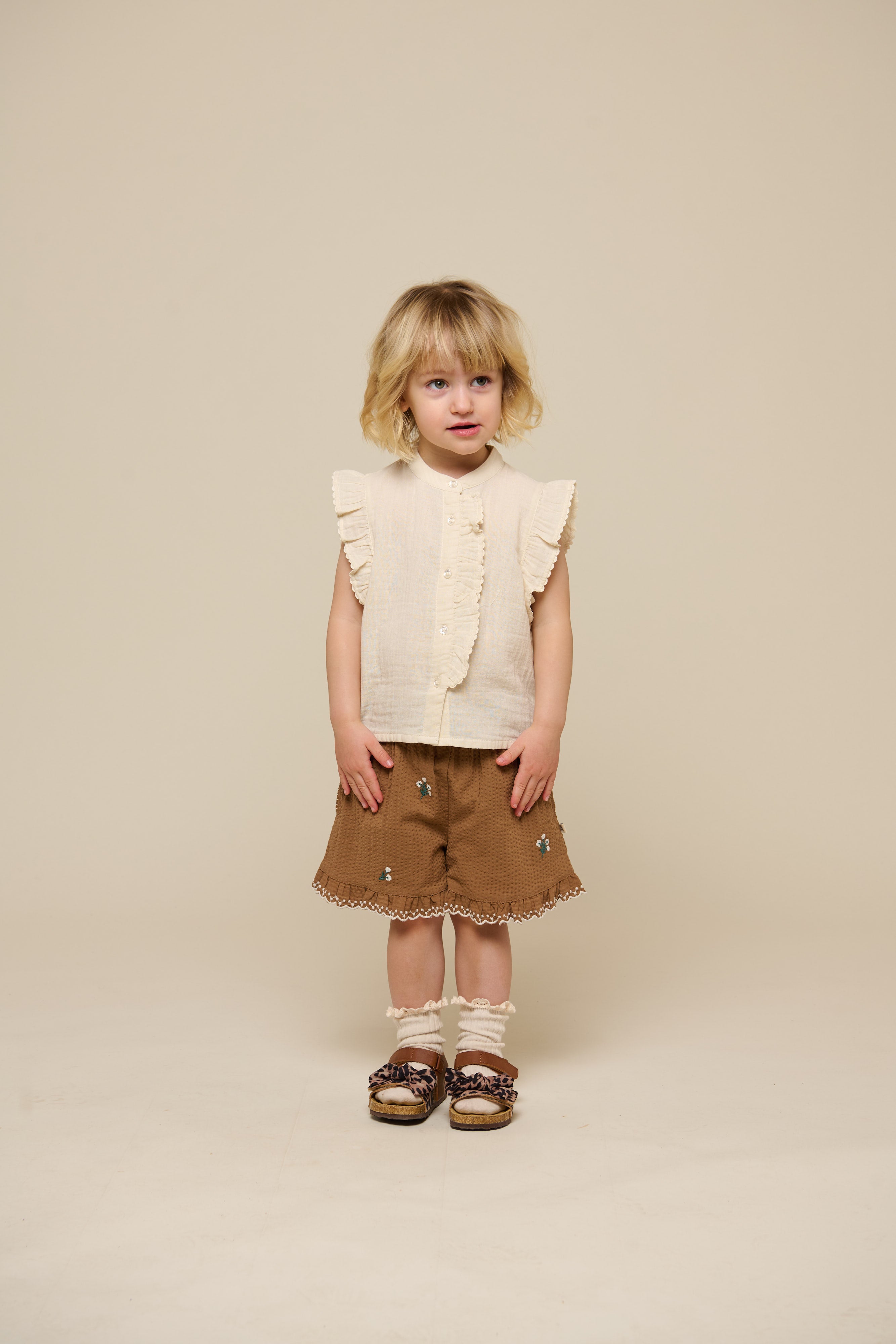 Gauze Sleeveless Top - Kids - Off White | 100930 Jasmine