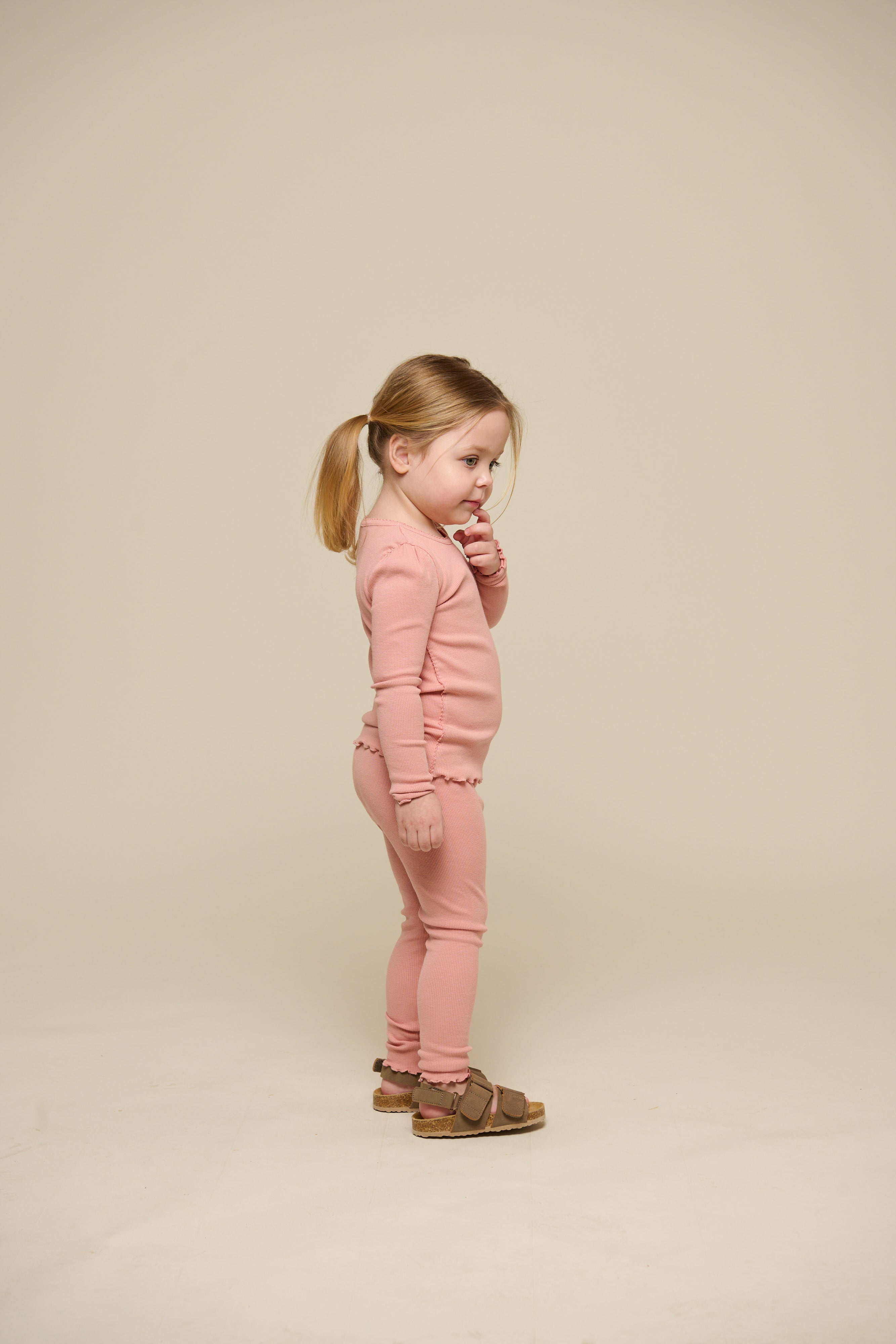 Modal Rib Leggings - Kids - Rose Tan | 101322 Lottie