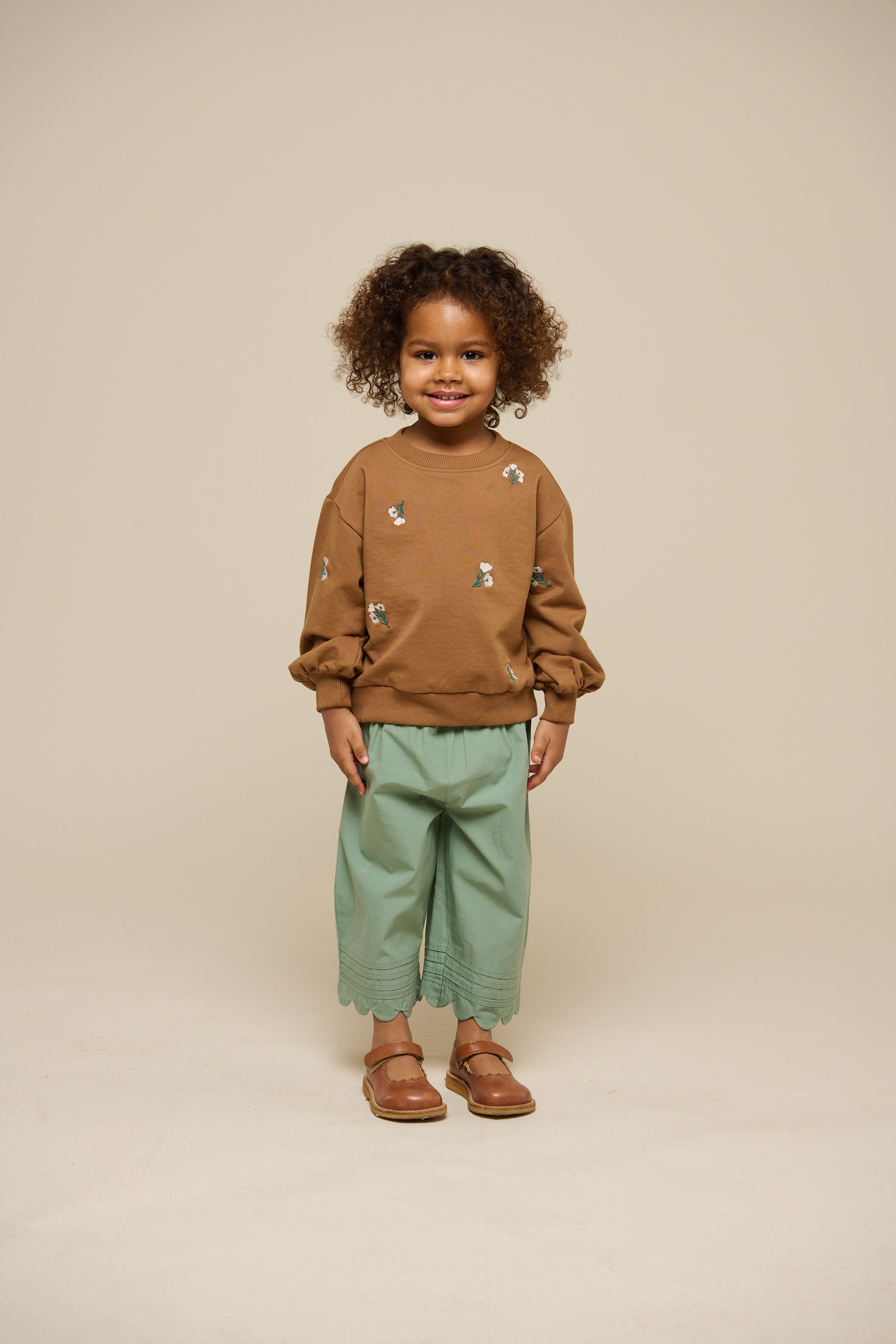 Embroidered Crewneck Sweatshirt - Kids - Coconut | 101213 Kimber