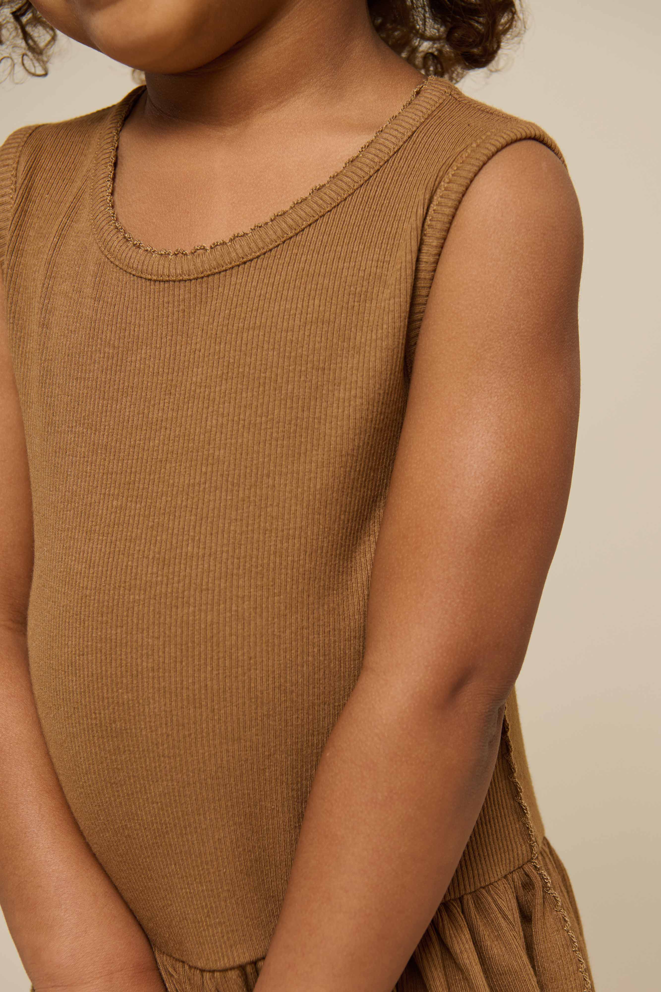 Modal Rib Sleeveless Dress - Kids - Coconut | 101297 Lottie