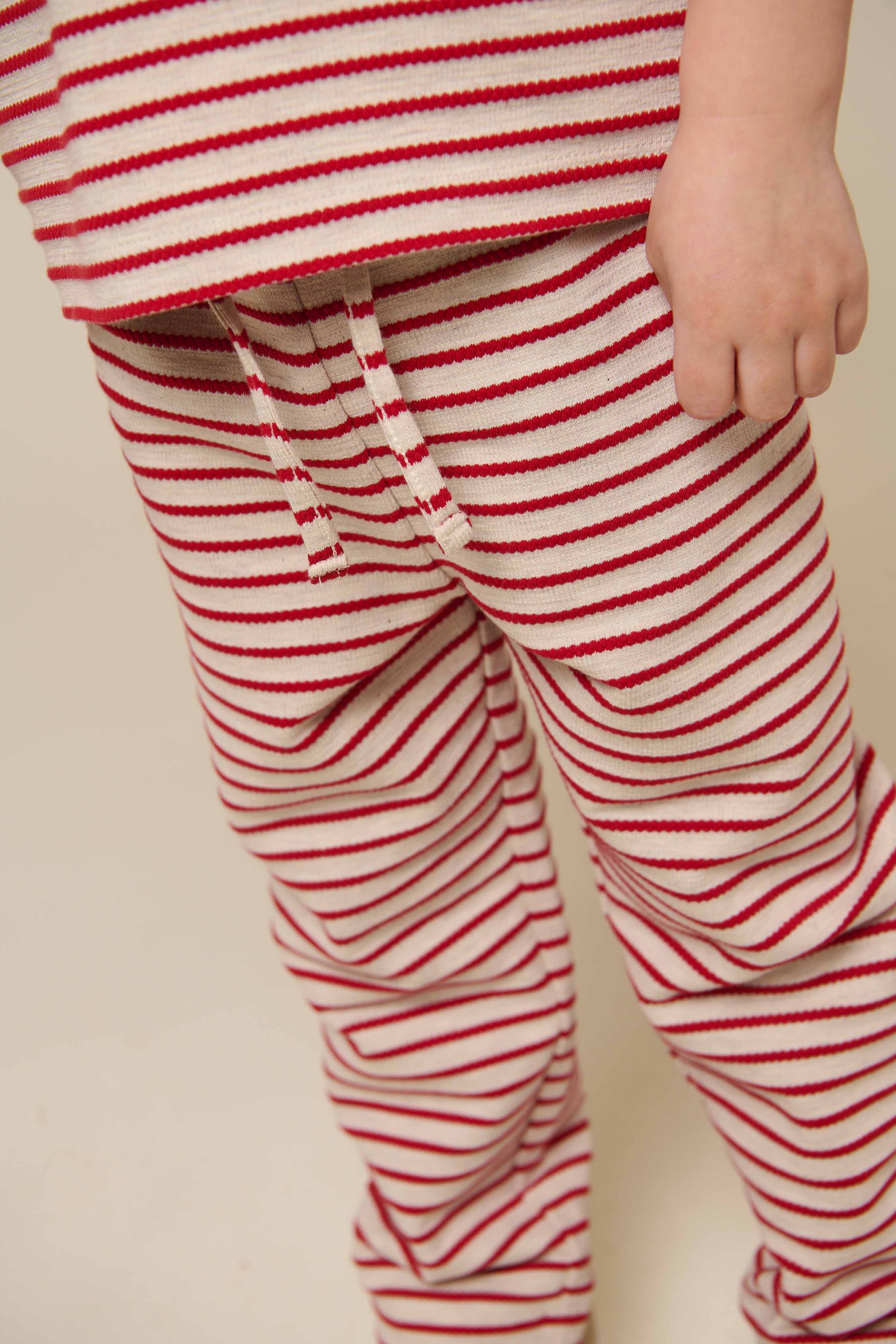 Striped Jersey Trousers - Kids - Cherry Red | 100999 Emmie