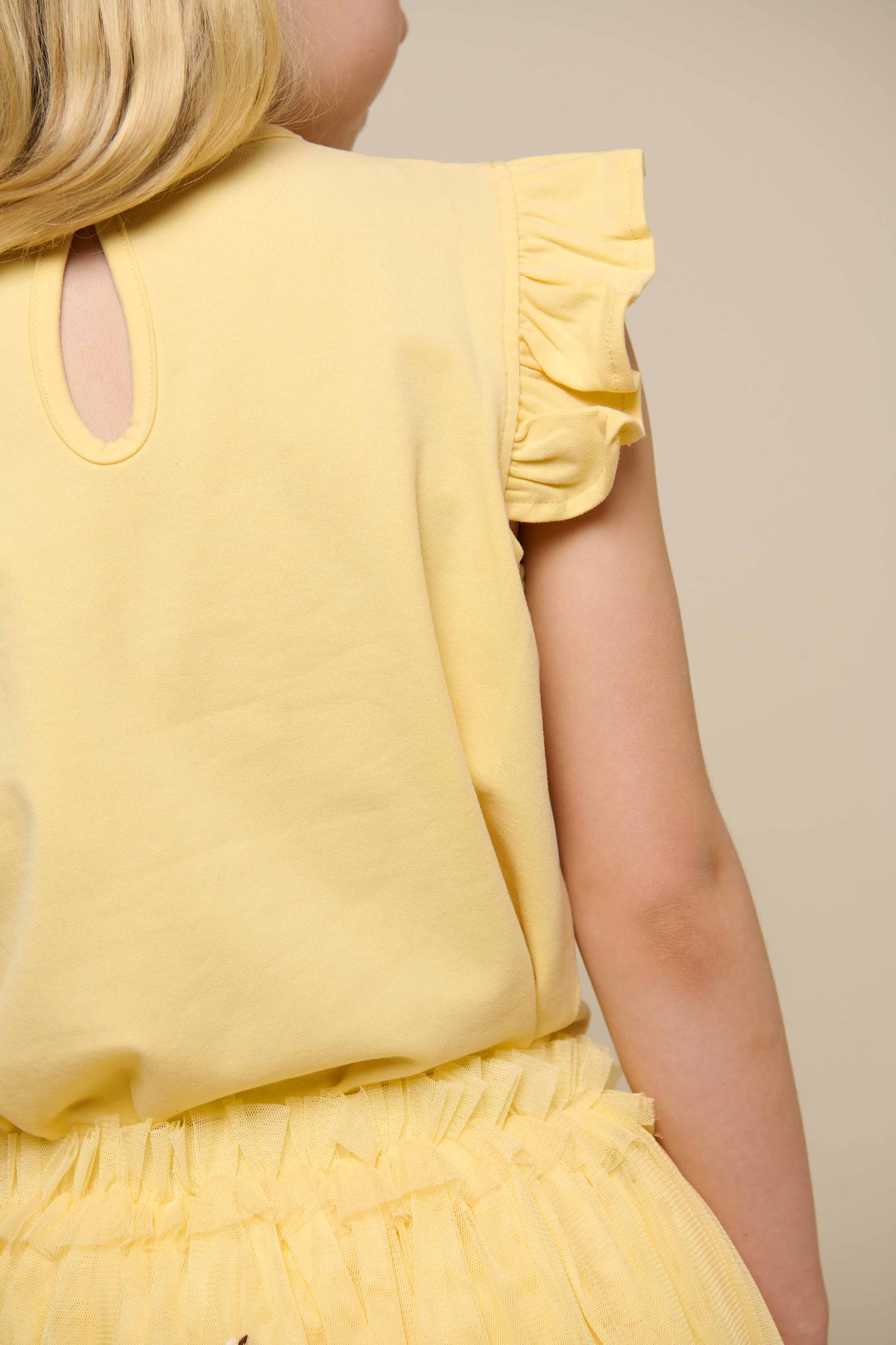 Frill Jersey Top - Kids - Sunlight | 101265 Selma