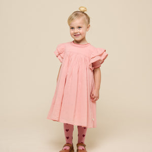 Cotton Dress with Ric Rac Frill - Kids - Rose Tan | 101034 Alma