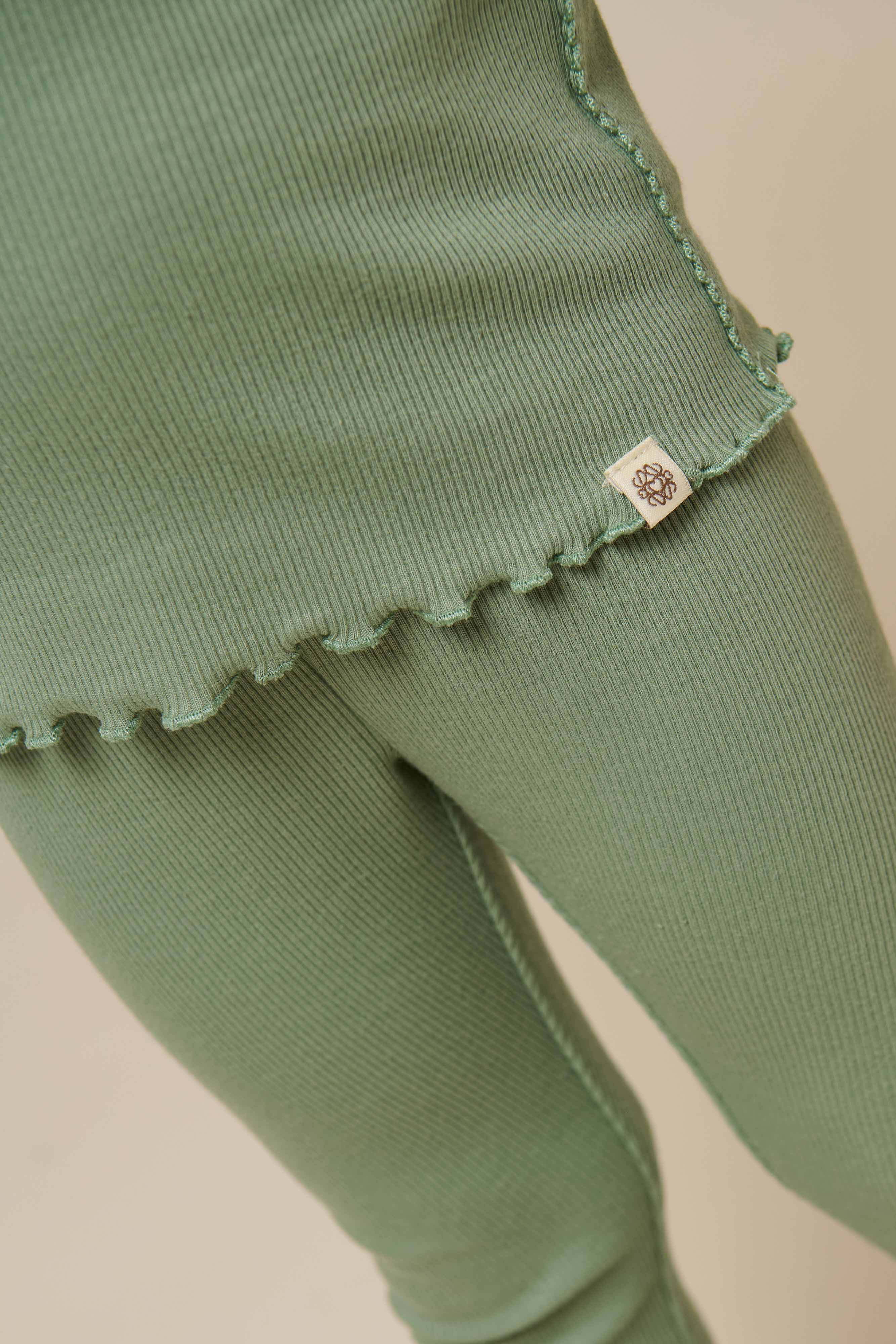 Modal Rib Leggings - Kids - Dusty Green | 101326 Lottie