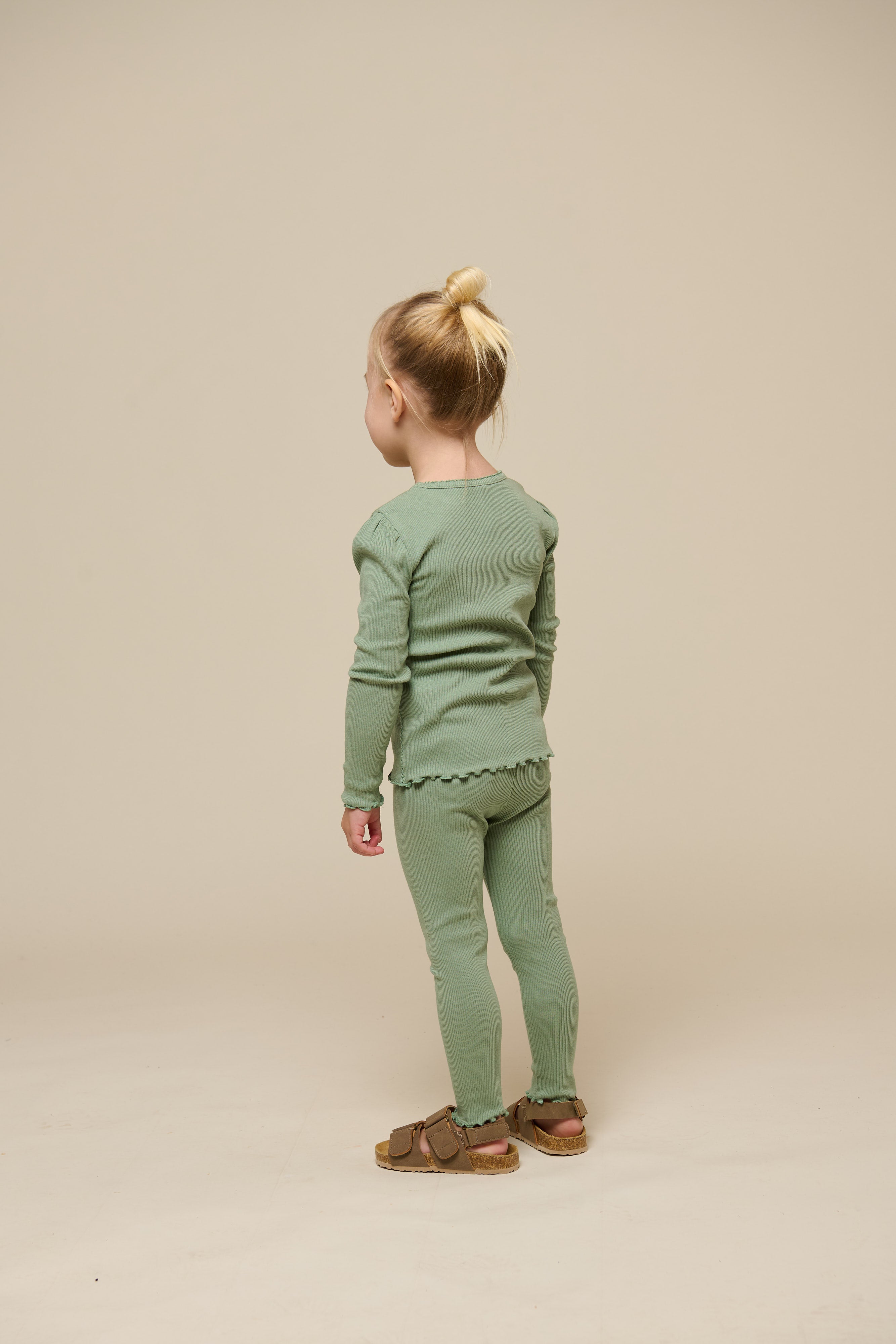 Modal Rib Leggings - Kids - Dusty Green | 101326 Lottie
