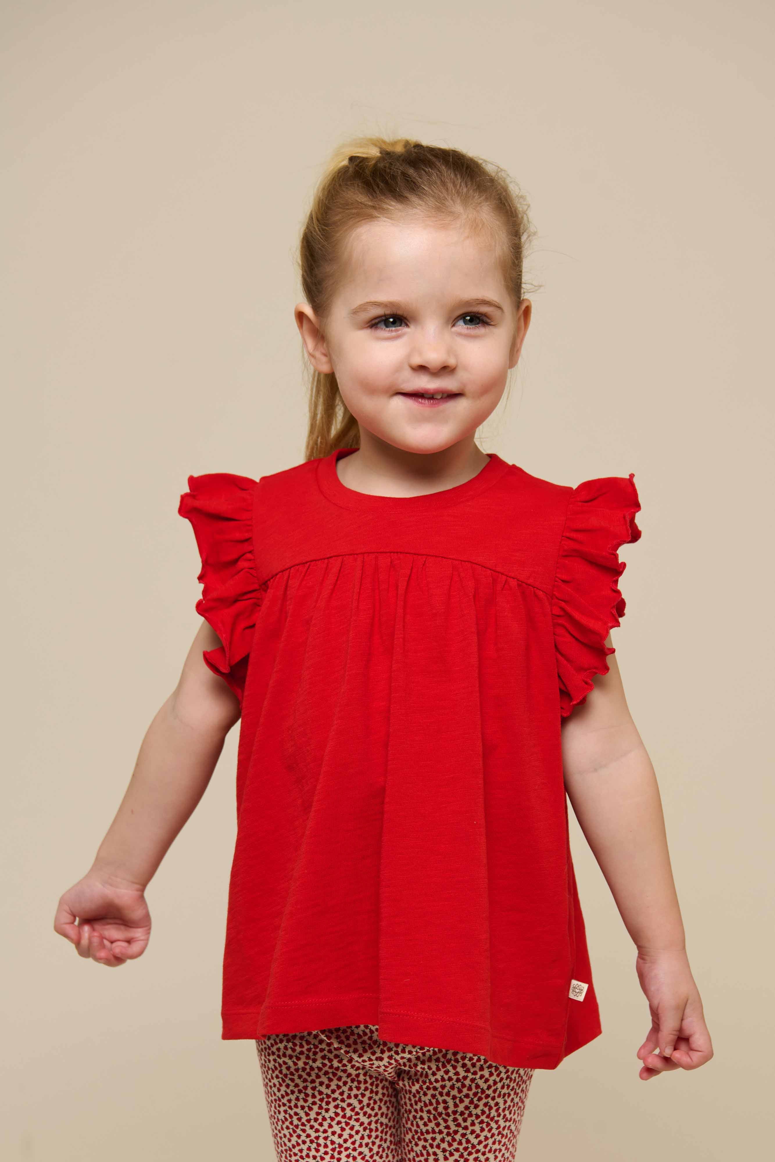 Jersey Blouse - Kids - Cherry Red | 101328 Lucia