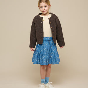 Wool Knit Cardigan - Tween - Chocolate Melange | 100877 Maya