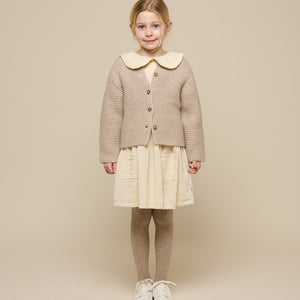 Wool Knit Cardigan - Tween - Caffe Latte Melange | 100875 Maya