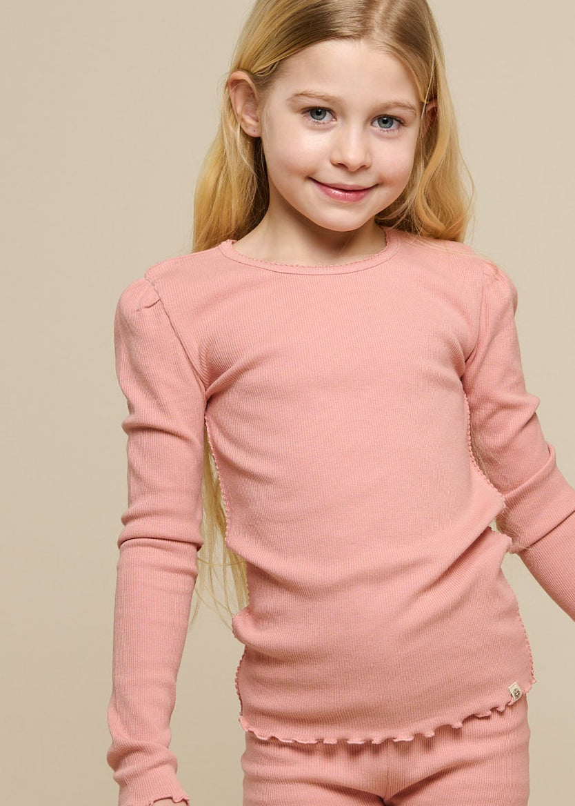 Modal Rib Long Sleeved T-shirt - Tween - Rose Tan | 101307 Lottie