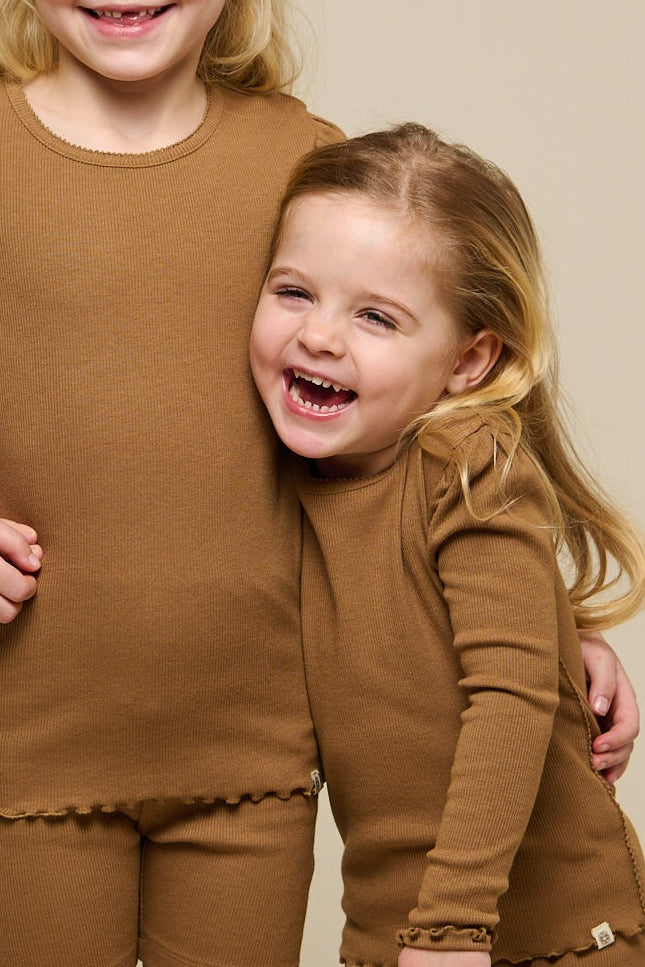 Modal Rib Long Sleeved T-shirt - Kids - Coconut | 101308 Lottie